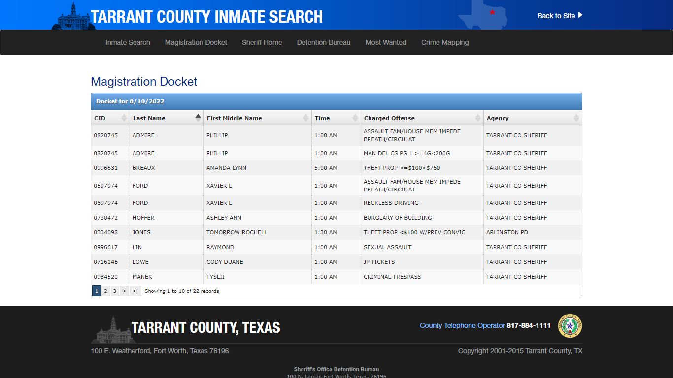 Inmate Search